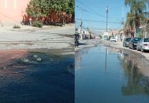 Fuga masiva de drenaje afecta a familias de San Xavier